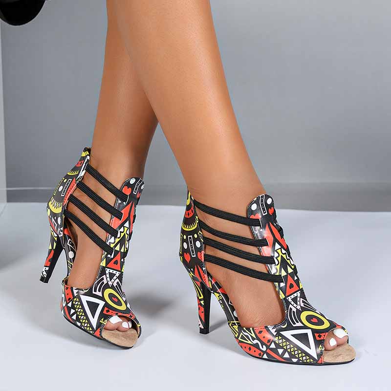 Women's Leatherette Rubber Sole Customized Heel Dance Boots Salsa Jazz Dance Shoes