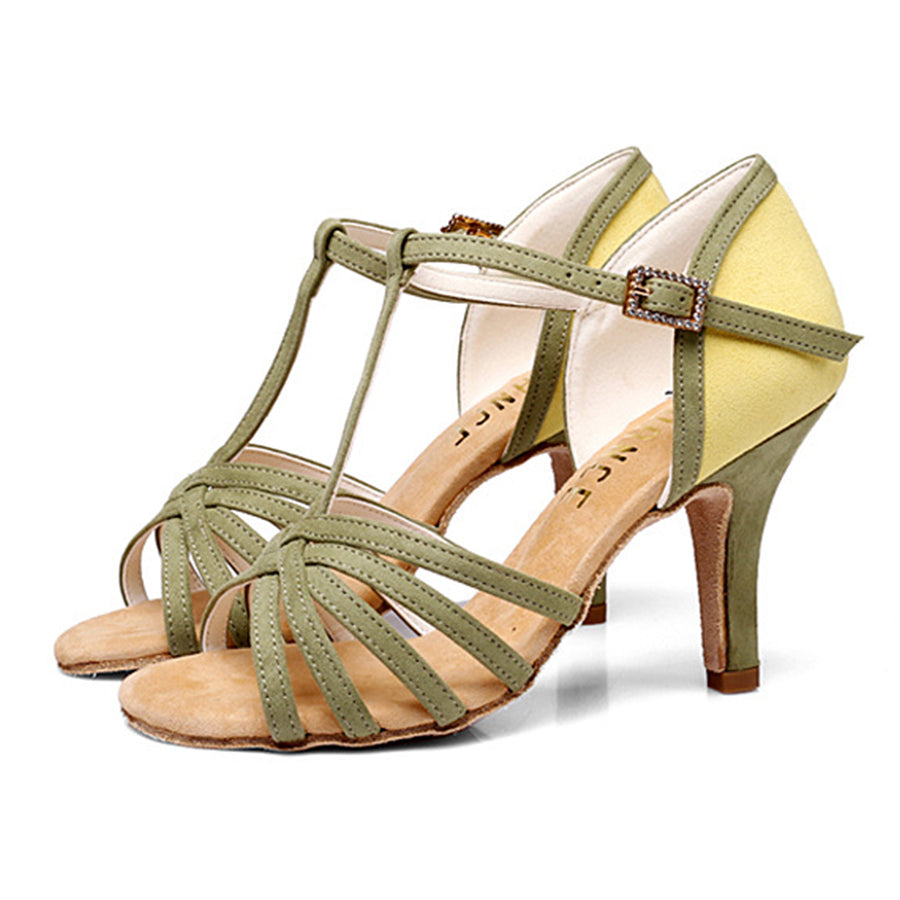 Women's Leatherette Customized Heel Ballroom Dance Shoes Latin Shoes