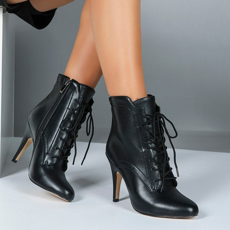 QJW Women's Customized Heel Rubber Sole  Jazz Shoes Lace-up Dance Heels Boots main image 0