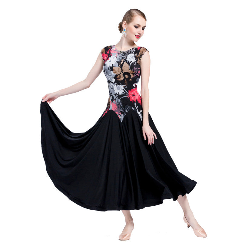 YUN Customisable-Women's Diamonds Ballroom Dancewear Modern Cotillion Waltz Dance Dress