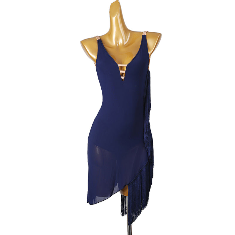 Customisable-Women's Black Tassel Dance Wear Dance Dress Performance Wear
