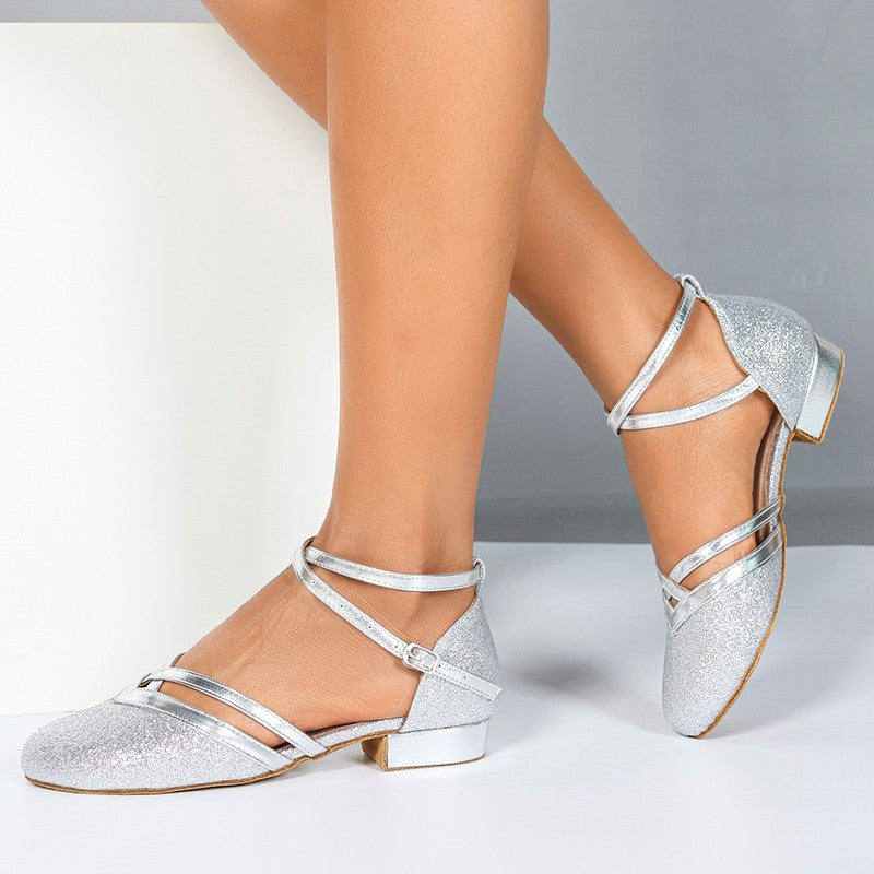 Women's Apricot Suede 3.5cm Heels Ballroom Swing Dance Shoes