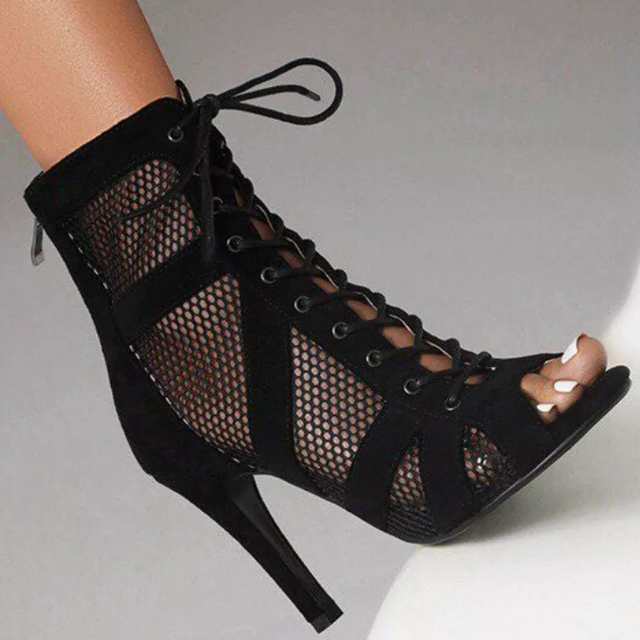 ALB Women's Mesh Customized Dance HeelsBoots Salsa Jazz Dance Shoes