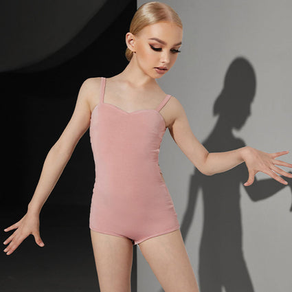Z Girls Silk Milk Spaghetti Strap Latin Dance Bodysuit Dance Wear