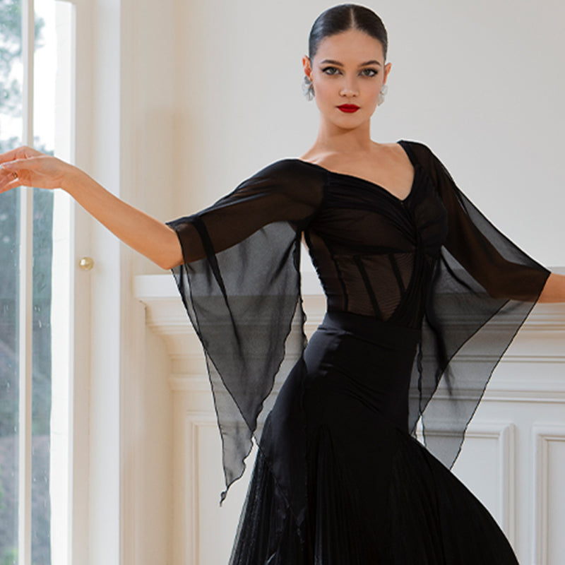 Ballroom Bodysuit & Pants Set-Abstract
