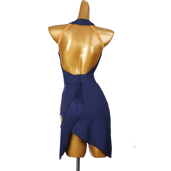 Customisable-Women's White V Neck Tassel DanceWear Dance Dress Performance Wear main image 0