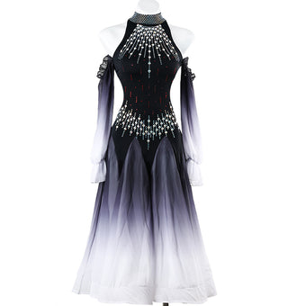 Customisable-Women's Off Shoulder Modern Dance Performance Dress Ballroom Dance Dress