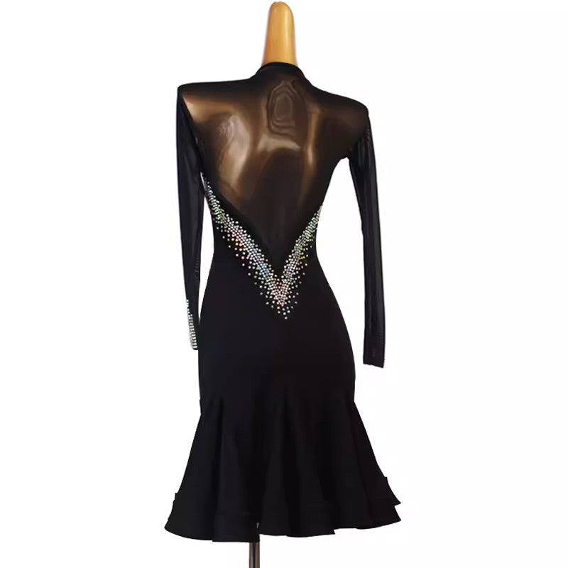 Women's Black Sleeveless Dance Wear Dance Dress Performance Wear