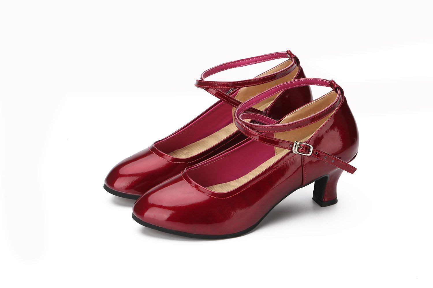 US$ 20.00] Women's Leatherette Heels Character Shoes With Buckle