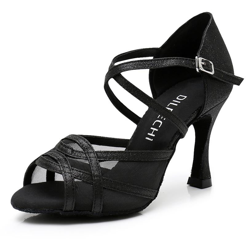 Chaussures de Danse for Femmes légères Mode Chaussures de Danse en Salle à  Lacets Chaussures de Danse Latine Formation Performance Chaussures de Danse  Chaussures de Danse en Salle (Color : Black-A, 